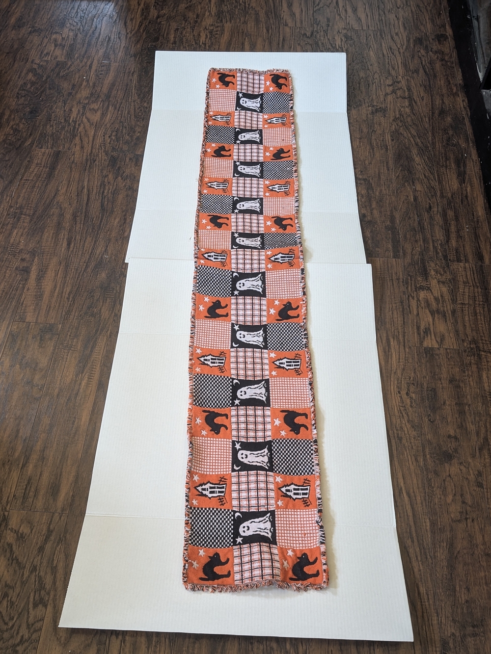 Halloween Patchwork Table Runner - Orange and Black